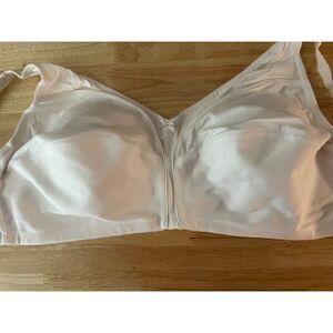 Lot of 2 - Comfort Choice Wirefree Front Close Bra 46G White 100% Cotton Support